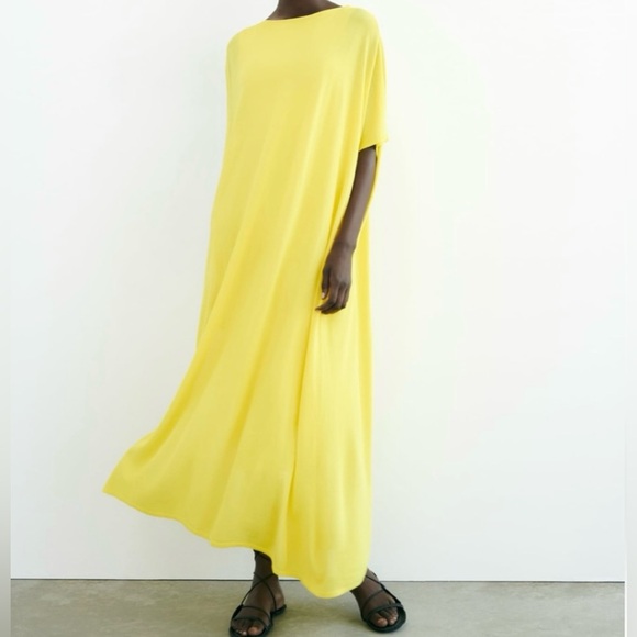 Zara unique long knit cape dress- size L NWT - Picture 2 of 10